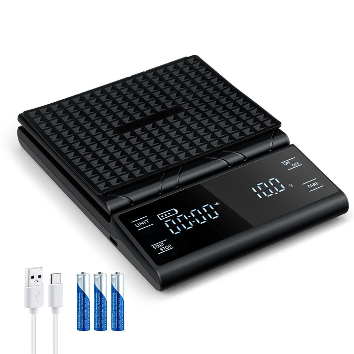 Wigearss Kaffeewaage mit Timer 5kg/0.1g, Espresso Waage Hochpräzise für Espresso und Pour-Over