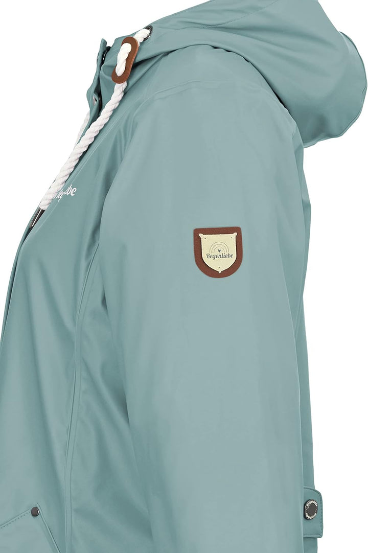 Regenliebe Damen Regenmantel wasserdicht Friesennerz mit Teddyfleece gefüttert 36 hellblau, 36 hellb