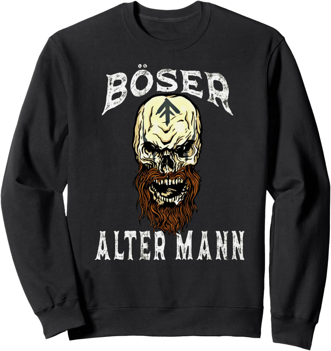 Böser Alter Mann Vater Opa Nordmann Totenkopf Skull Wikinger Sweatshirt