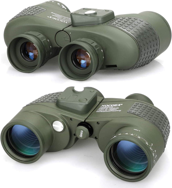 NOCOEX 10x50 Marine Fernglas,Fernglas mit Nachtsicht Entfernungsmesser und Kompass，wasserdichte Funk