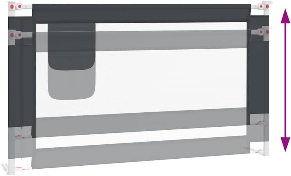 SMARTGROUPSTORE BD - BD Sicherheitsgeländer Kinderbett Dunkelgrau Stoff 140 x 25 cm 140 x 25 cm Dunk