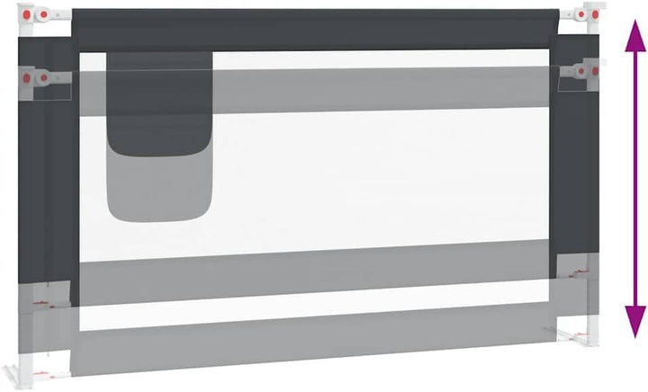 SMARTGROUPSTORE BD - BD Sicherheitsgeländer Kinderbett Dunkelgrau Stoff 140 x 25 cm 140 x 25 cm Dunk