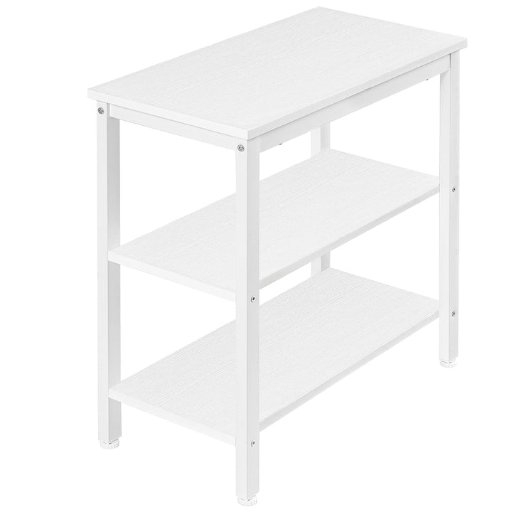 HOOBRO Beistelltisch, Nachttisch mit 3 Ablage, Sofatisch Industriestil, Nachtschrank, Schlafzimmer,