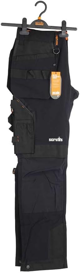 Scruffs Arbeitshose mit Holstertaschen „Pro Flex Plus“ Schwarz 36W Lang, Schwarz 36W Lang