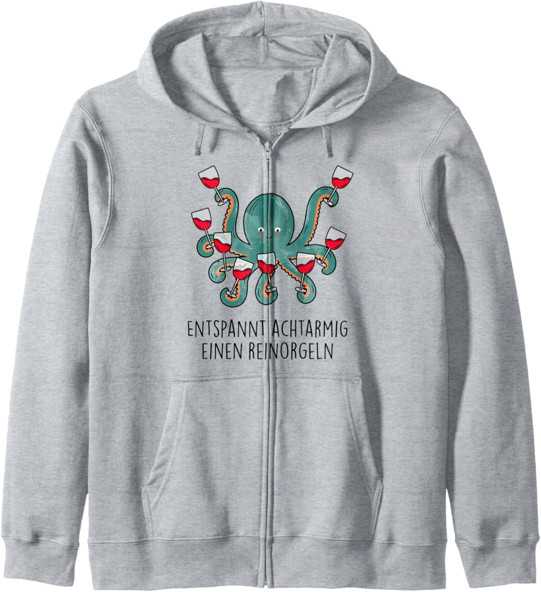 Entspannt achtarmig einen reinorgeln 2. Tintenfisch Wein Fun Kapuzenjacke