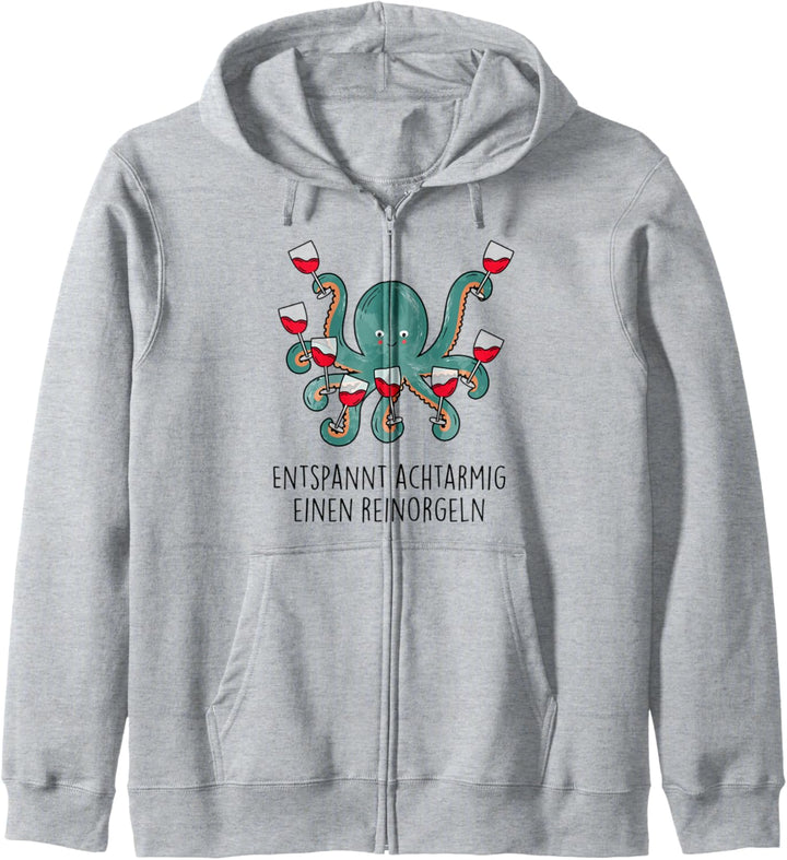 Entspannt achtarmig einen reinorgeln 2. Tintenfisch Wein Fun Kapuzenjacke