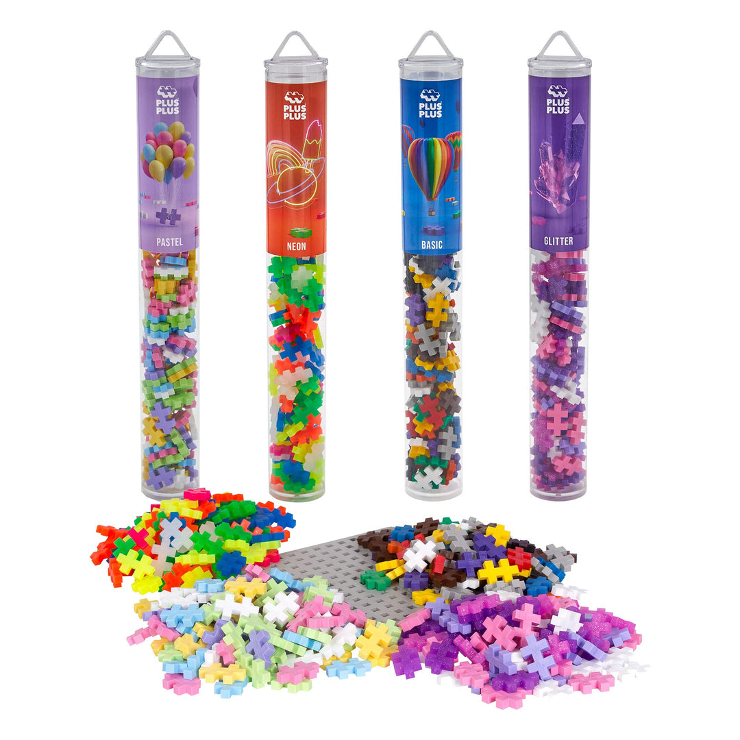 Plus-Plus 7265 Geniales Konstruktionsspielzeug, Farben-Mix, Bundle aus 4 verschiedenen Kreativ-Baust