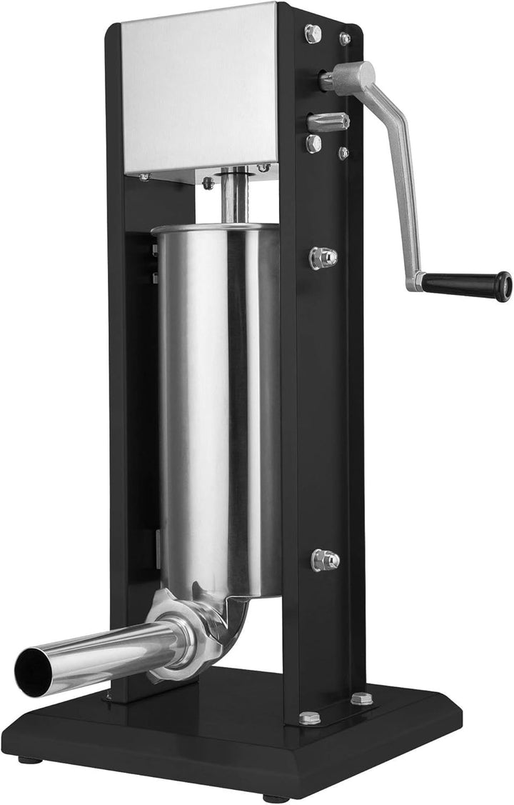 Zelsius Profi Wurstfüllmaschine aus Edelstahl (5 Liter, Schwarz) + vier verschiedene Füllrohre, Wurs