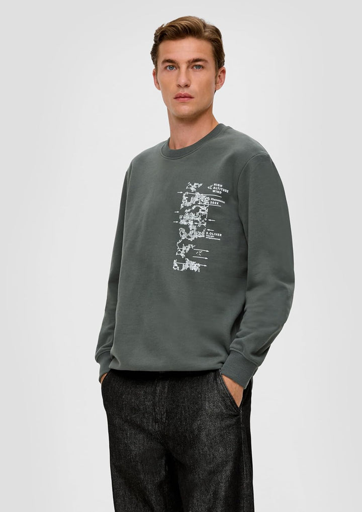 s.Oliver Herren Sweatshirt Langarm S Grün, S Grün