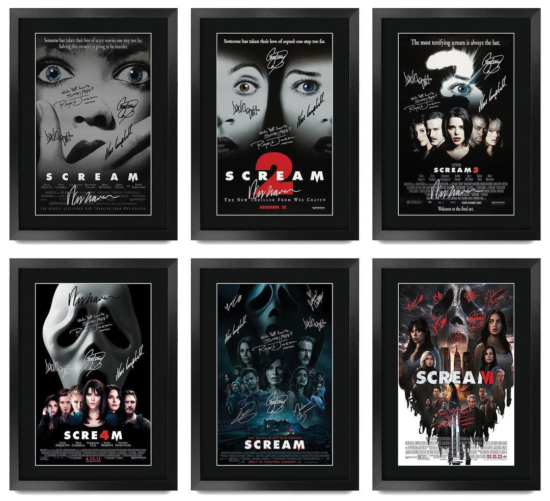 HWC Trading FR A3 Scream Geschenke Geduckter Poster Signiertes Autogramm Foto für Fans von Film Memo