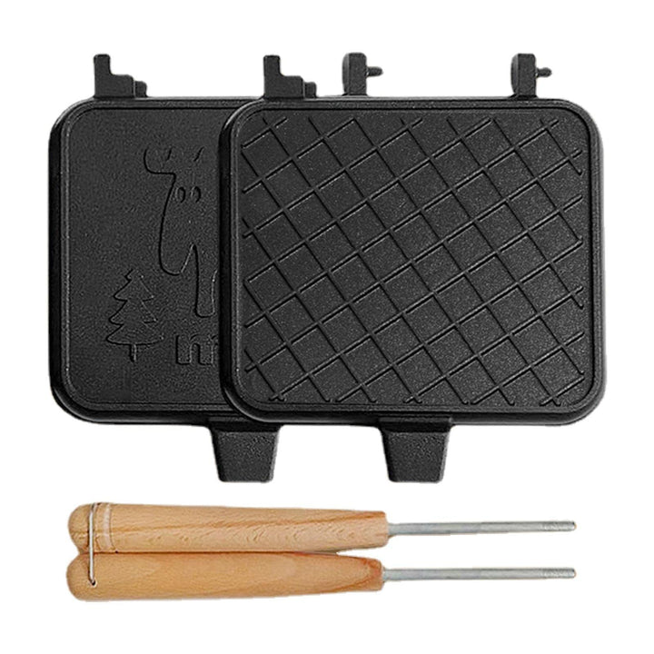 Bexdug Doppelseitige Bratpfanne - Leichte abnehmbare Sandwichpresse,Camping-Sandwichmaker-Toaster mi