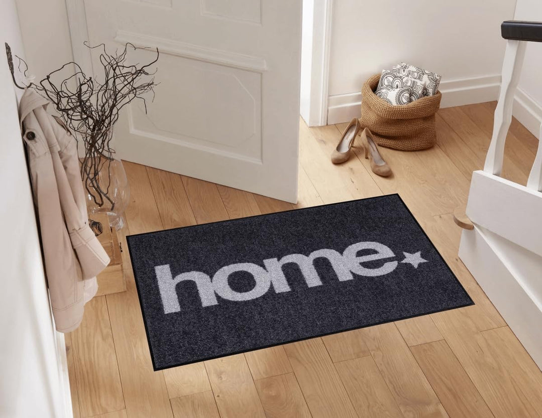 Salonloewe Fussmatte waschbar Welcome Home Home Star 50x75 cm Eingangs-Matte Fussabtreter Willkommen