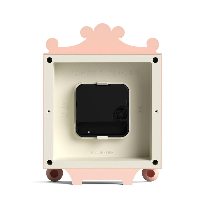 JONES CLOCKS® Parlour Kaminsims Uhr | Klein Klassische Kutschenuhr | Rosa | Elegantes quadratisches