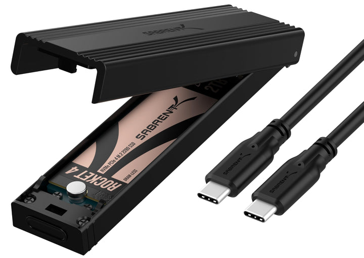 SABRENT M.2 SSD Gehäuse, USB C 3.2 Gen 2 auf NVMe SSD, Aluminium Externes M2 NVMe Adapter, Werkzeugl