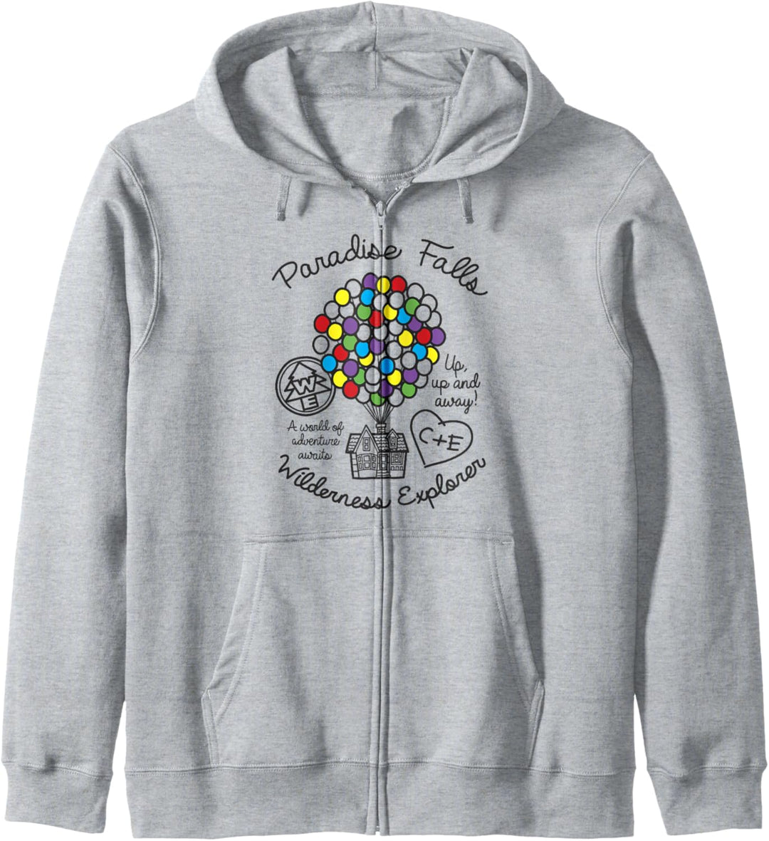 Disney Pixar Up Colorful Balloon Silhouette Falls Kapuzenjacke