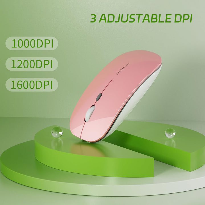 Uiosmuph Q5 Kabellos Maus, Wiederaufladbar Funkmaus 2.4G Leise Funkmaus Ultra Dünn Wireless Computer