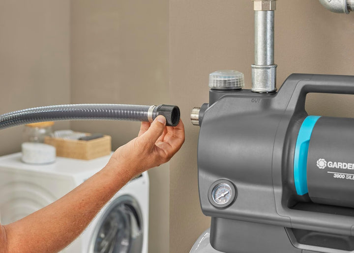 Gardena Hauswasserwerk 3900 Silent: Pumpe mit 21 l Wasserspeicher und integriertem Filter, Fördermen