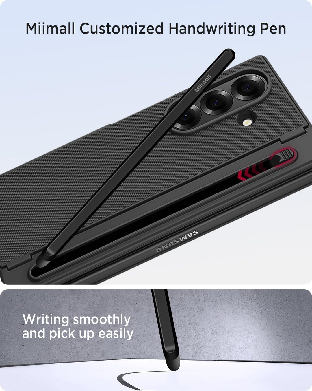 Miimall Kompatibel mit Samsung Galaxy Z Fold 5 Hülle mit S-Pen & Stifthalter, [HD Displayschutz] Ult