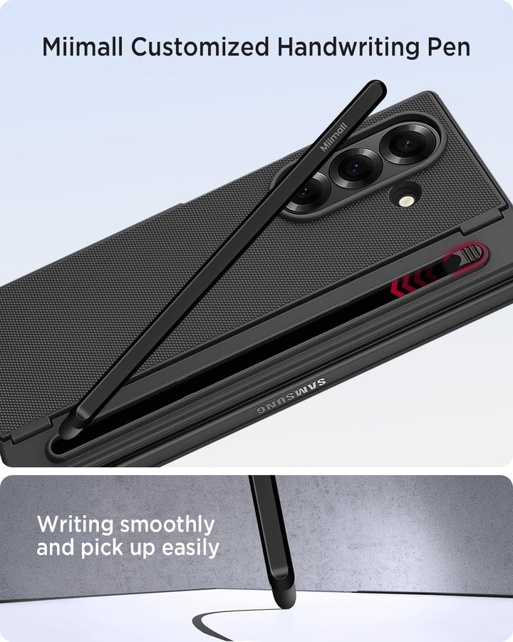 Miimall Kompatibel mit Samsung Galaxy Z Fold 5 Hülle mit S-Pen & Stifthalter, [HD Displayschutz] Ult