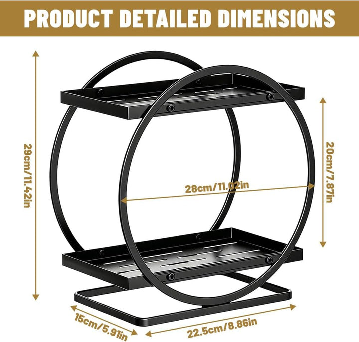 Schminktisch Make Up Organizer 2-stöckig, Parfüm Organizer aus Metall für Schlafzimmer Badezimmer Ko