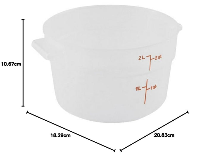 Cambro Camwear RFS2PP190 Frischhaltedose aus Polypropylen, rund, 2 l