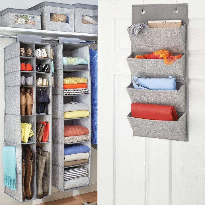 mDesign hängender Stoffschrank - der ideale Hängeschrank aus Stoff mit 6 Regalen - perfekte Hängeauf