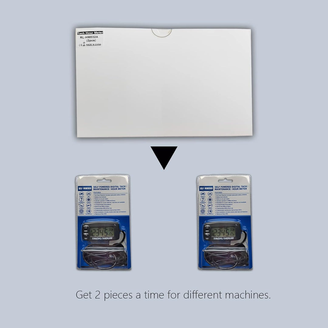 2 Artikel-HonorMeet Digital LCD Hour Meter Tachometer,RPM Record &amp; Calibrate,2 Hintergrundbeleuchtun