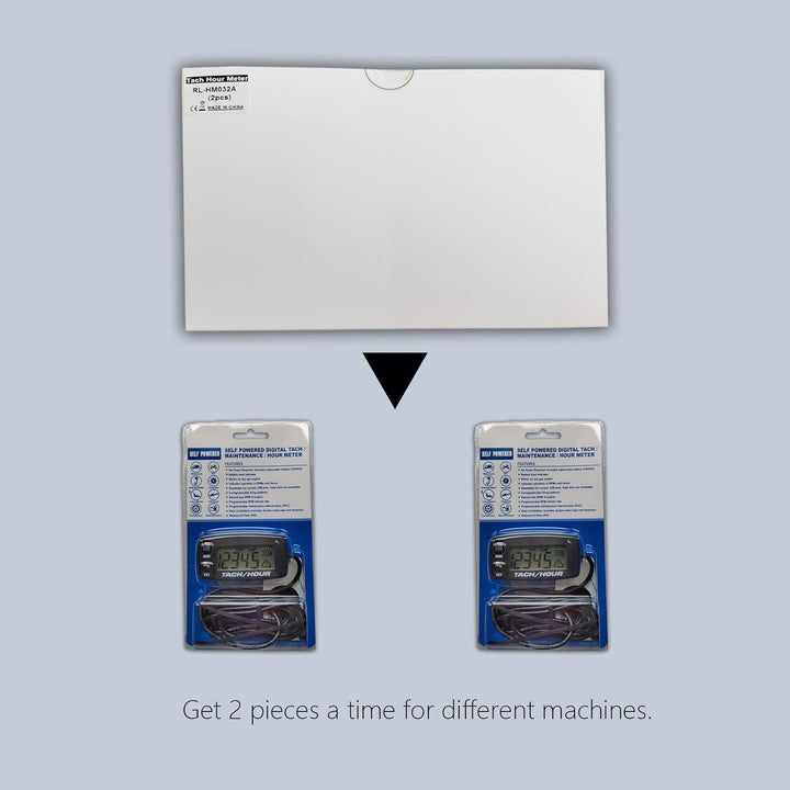 2 Artikel-HonorMeet Digital LCD Hour Meter Tachometer,RPM Record &amp; Calibrate,2 Hintergrundbeleuchtun