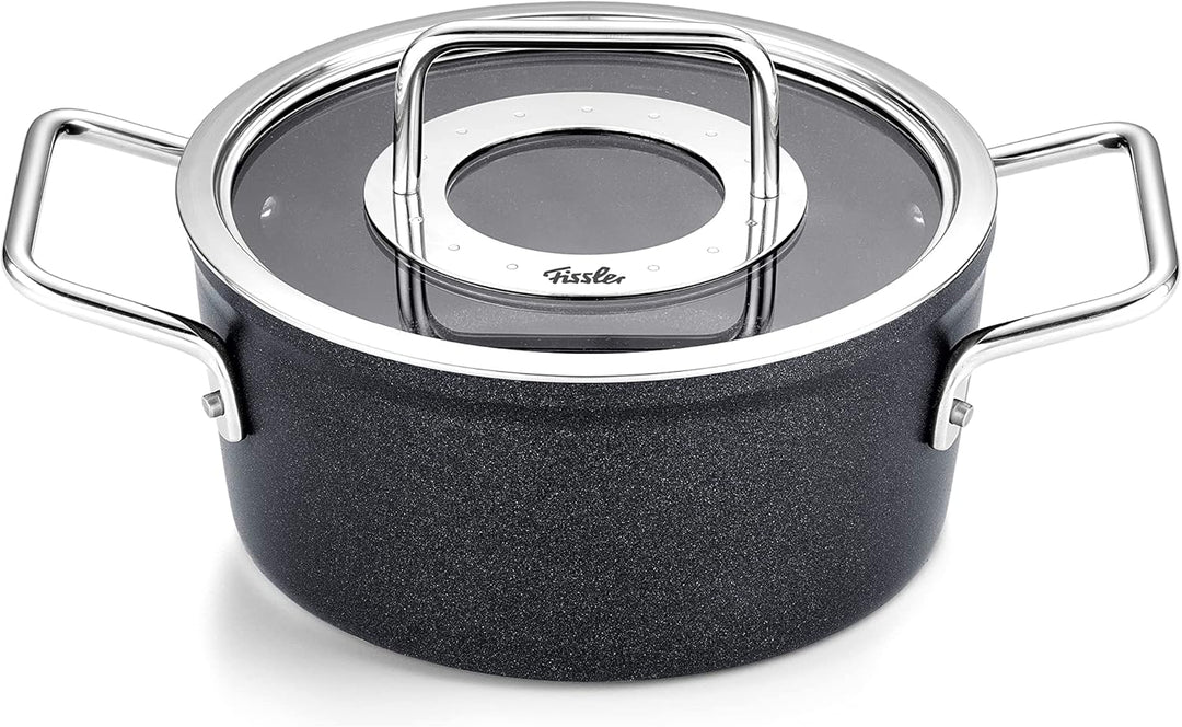 Fissler Adamant/Aluminium-Kochtopf (Ø 18 cm, 2L) Töpfe-beschichtet mit Glas-Deckel, antihaftend - In