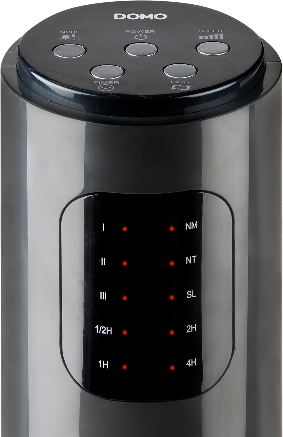 DOMO DO8124 Säulenventilator - 3 Modi + 3 Geschwindigkeiten - 96 cm Höhe digital, Schwarz