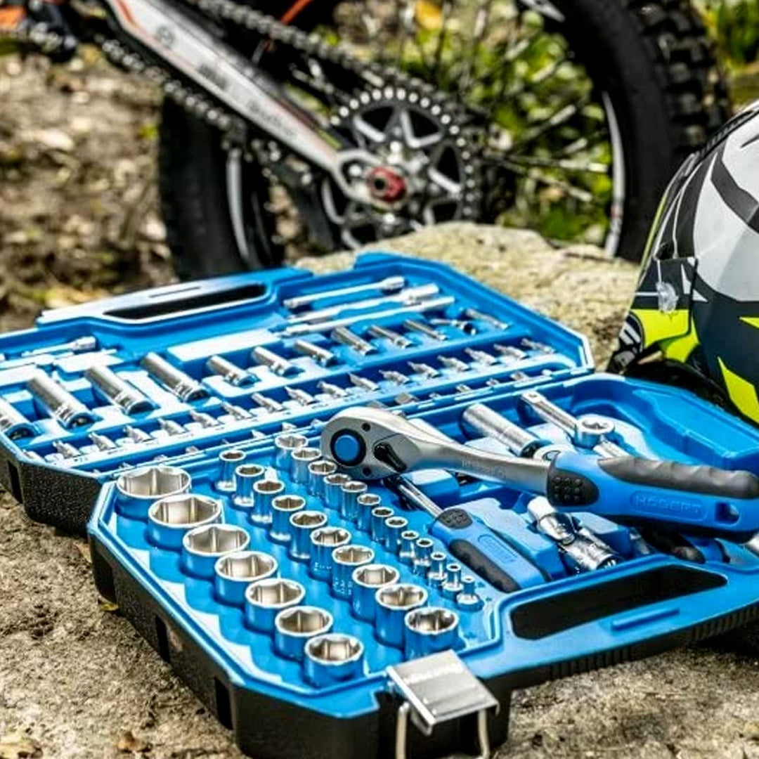 Högert Technik - Werkzeugset I Steckschlüssel, Bits und Zubehör I Hochqualitativem Legiertem Cr-V-St