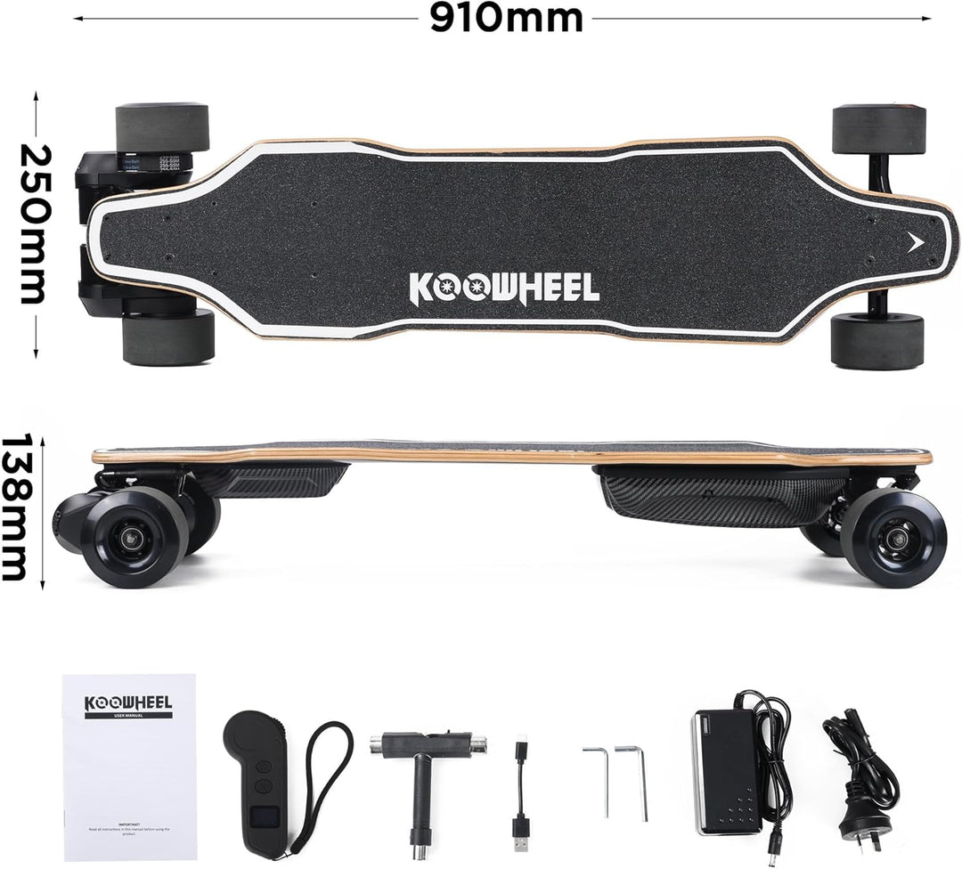 Hochleistungs-Elektro-Skateboard mit Fernbedienung, 40/45 km/h Höchstgeschwindigkeit, 30 km Reichwei