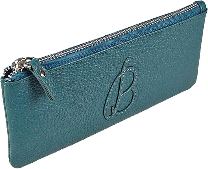 Kosmetiktasche Leder Kosmetiketui Schminktasche Stifteetui Make up Beauty Tasche GoBago (Petrol), Pe