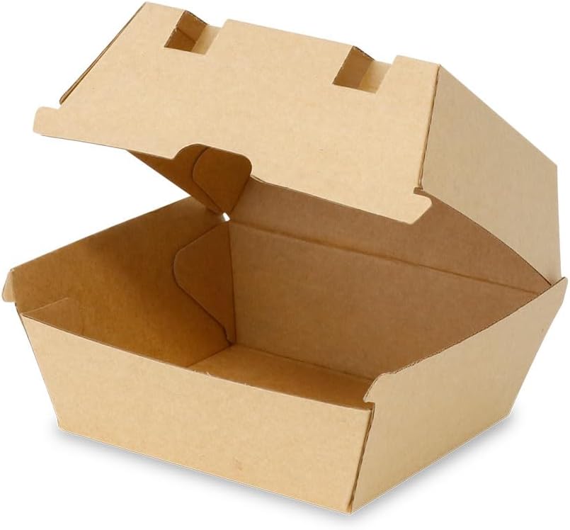 BIOZOYG Take Away Burger Box 50 Stück I robuste Burgerboxen mit hohem Klappdeckel I Hamburger Box au