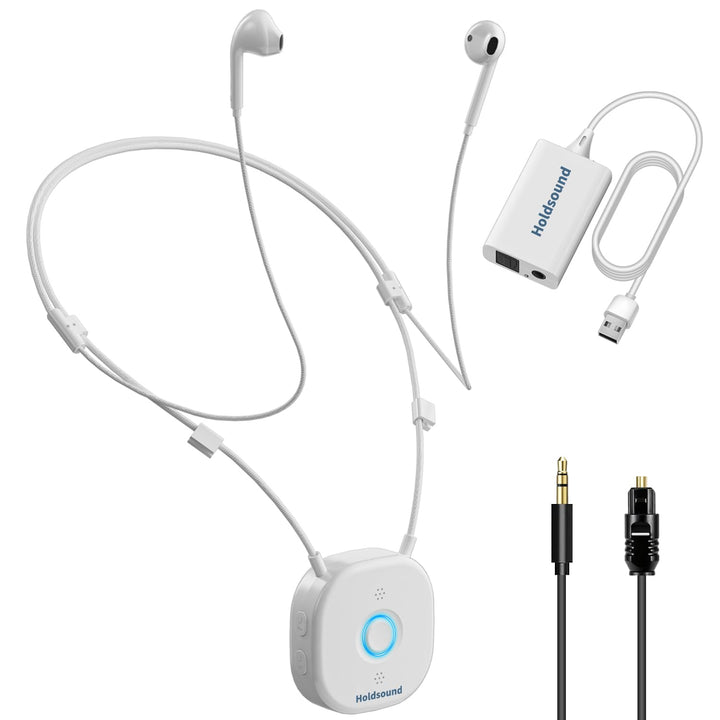 Holdsound HSD100 TV Kopfhörer Kabellos, Funkkopfhörer Kabellos für TV mit USB-Sender, Nackenbügel-De