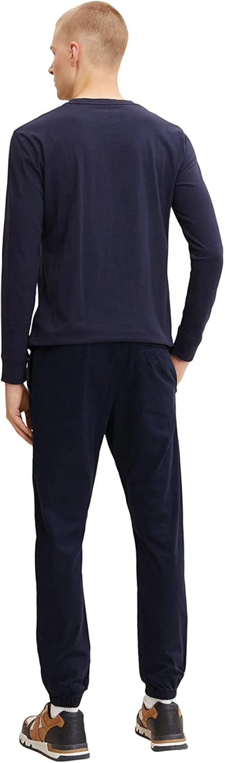 TOM TAILOR Denim Herren Chino Jogger Hose, 10668 - Sky Captain Blue