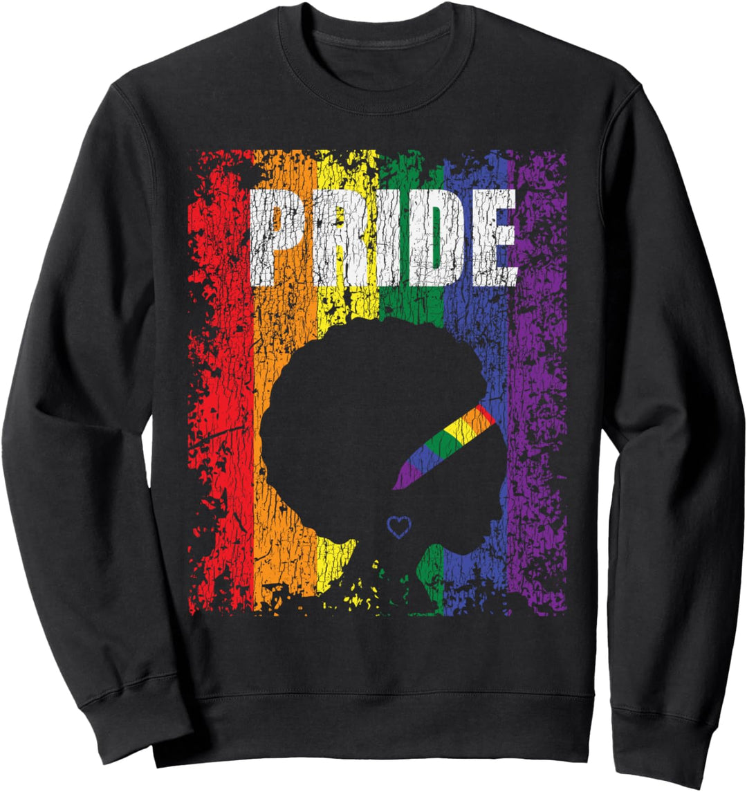 Distressed Rainbow Unterstützung Schwarz Leben Matter Gay LGBT Stolz Sweatshirt