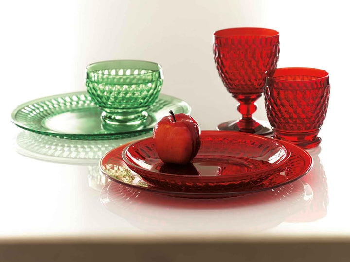 Villeroy & Boch Rotweingläser Boston Coloured, Red, 4er Set, 310 ml, Farbige Weingläser mit Facetten