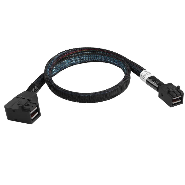 MINI SAS HD SFF-8643 Kabel 45cm, gerade bis 90 Grad Winkel, Server Internes Kabel mit geflochtenem M