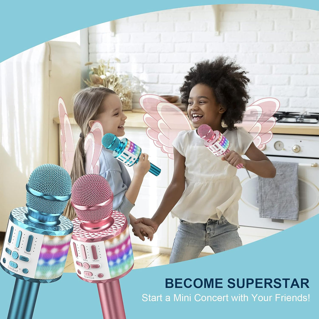 LED Drahtloses Bluetooth Mikrofon zum Singen, Spielzeug Kinder, Heim KTV Karaoke Maschine, Tragbares