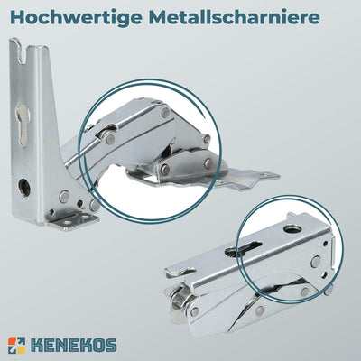 Kenekos - 2er Türscharnier-Set geeignet für Kühlschrank Bosch Siemens 00481147/481147 Neff AEG Elect