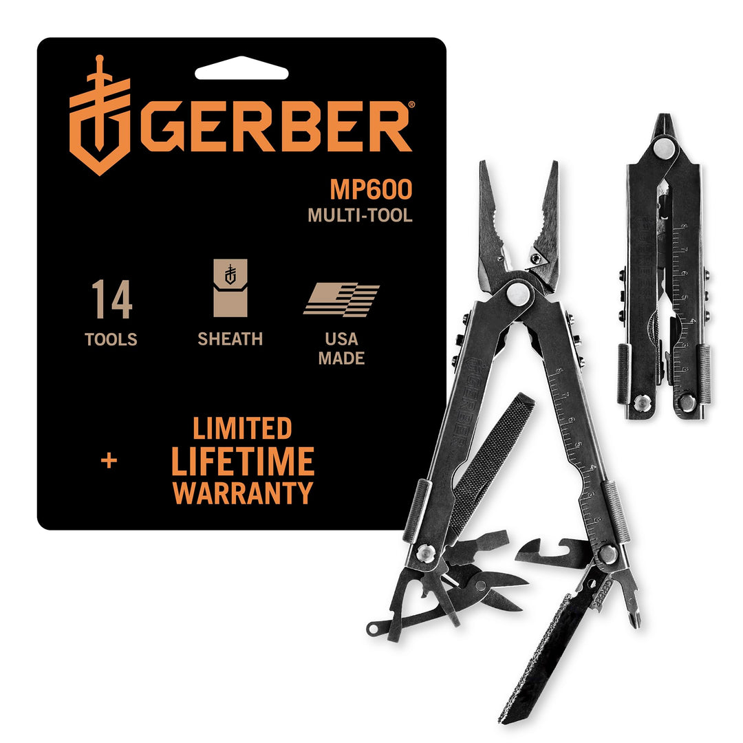 Gerber Multi-Tool ohne Messer mit Nylon-Scheide, Einhandöffnung und 14 Funktionen, MP600 Bladeless,