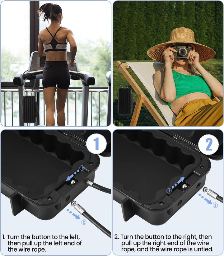 Tragbarer Tresor,[Wasserdicht] 4 Stellig Zahlencode Sicherheitsbox Outdoor Sicherheitssafe mit 6MM D