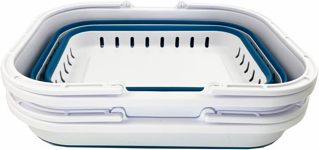 SAMMART 19L zusammenklappbare Wanne mit Griff-tragbarer Outdoor-Picknickkorb/Krater-Faltbare Einkauf