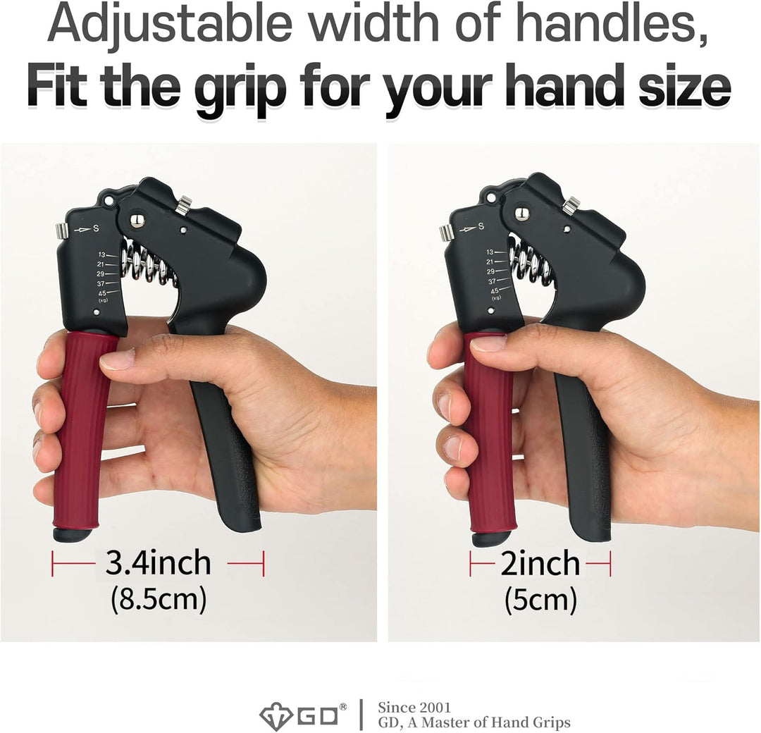 GD Hand Grip Strengthener (Premium Adjustable Hand Grips for Strength Training) Wrist and Forearm Tr