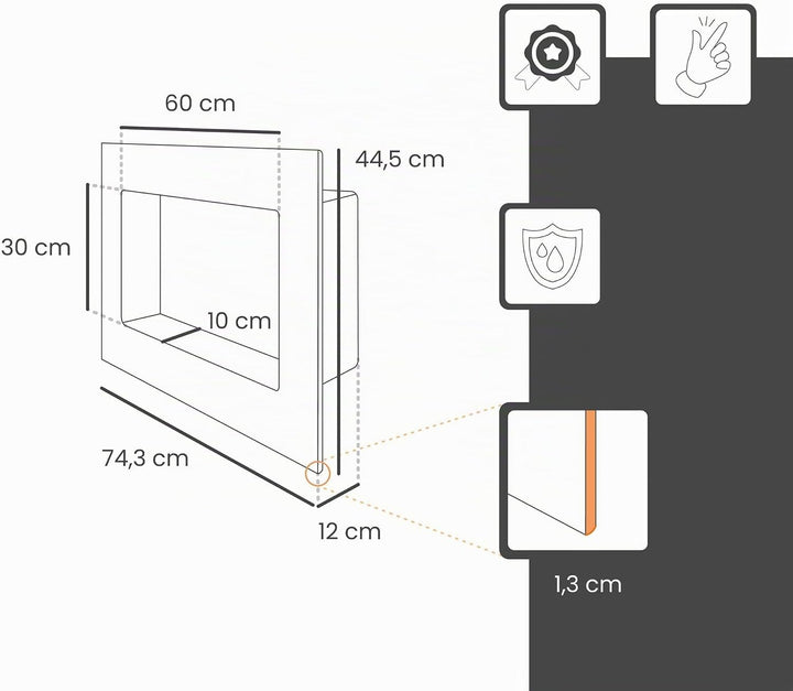 PROTEKTOR Wandnische Dusche 30 x 60cm, Befliesbare Bad Duschablage, wasserdicht, platzsparende Ablag