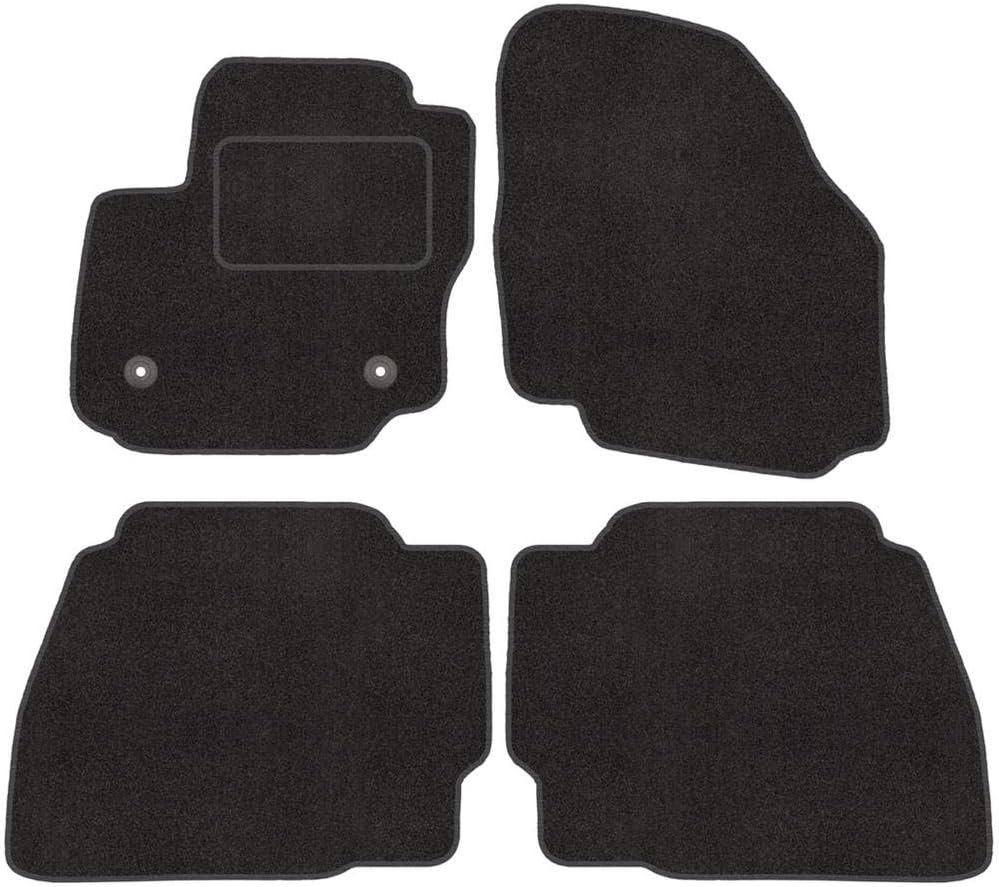 Fussmatten mit Clips 4er Set für Ford Mondeo MK4 4 2007-2014 Velours Automatten Vorne, Hinten + Clip
