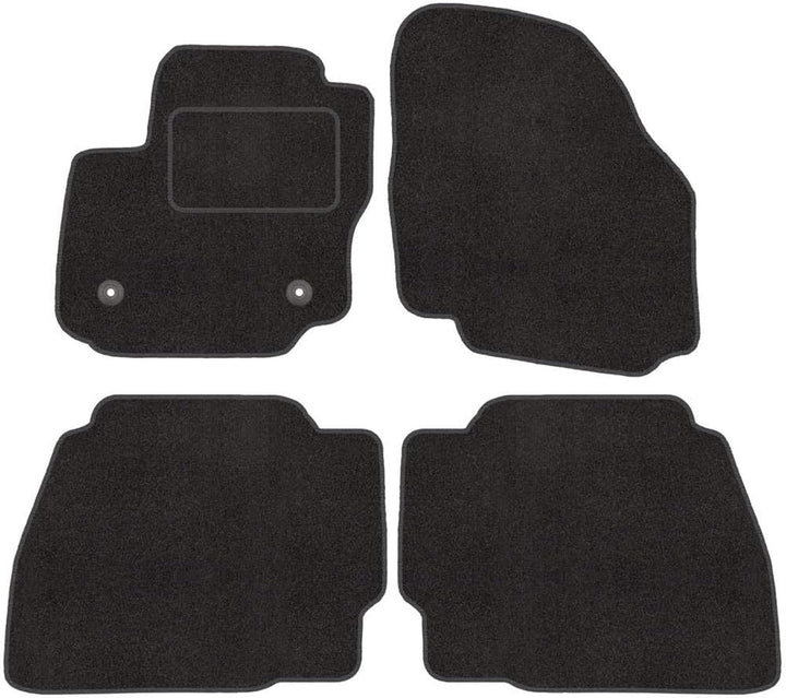 Fussmatten mit Clips 4er Set für Ford Mondeo MK4 4 2007-2014 Velours Automatten Vorne, Hinten + Clip