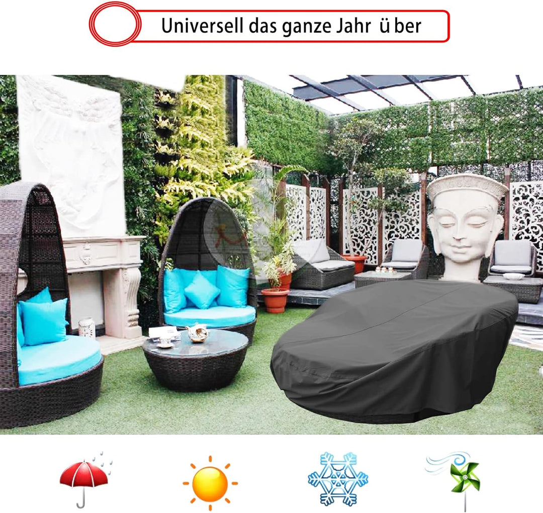 EKQSGLC Sonneninsel Abdeckung, 600D Sonneninsel Schutzhülle Wasserdicht, Sonneninsel Abdeckhaube mit