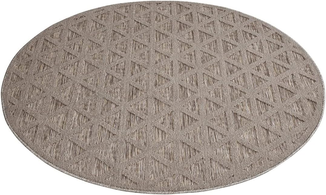 carpet city In-& Outdoor Teppich - Rund 160 cm - für Innen-& Aussenbereich - Wetterfest Balkon-Teppi